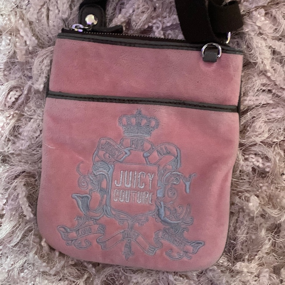 Pink and silver crossbody bag